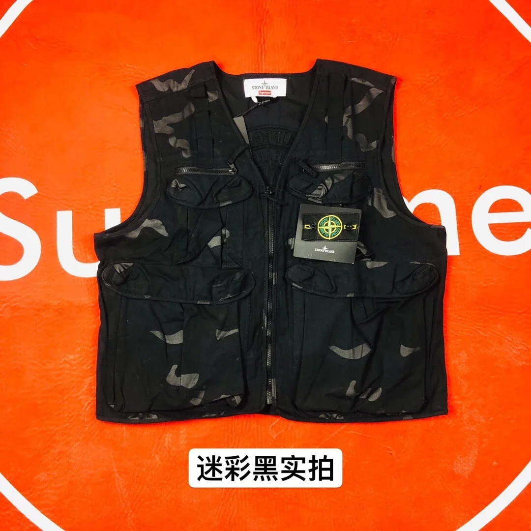 Supreme 19 SS Stone Island Camo Cargo Vest Stone Island Tooling Vest