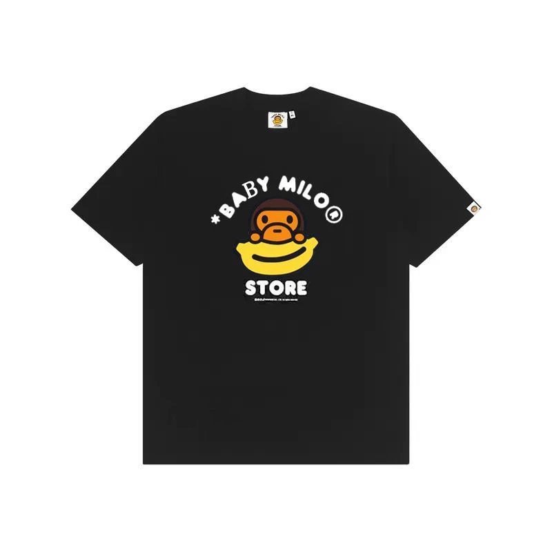 babymilo Ape Family Portrait Cartoon Printed Cute Short Sleeve T-Shirt for Men and Women