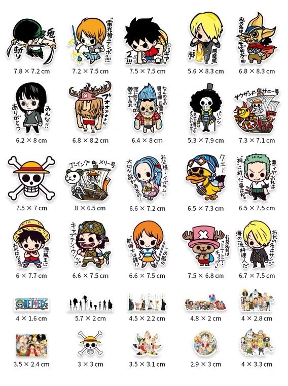 One Piece Luffy Anime Cartoon Laptop Sticker Luggage Suitcase Decal Waterproof Guitar Fridge Wall Helmet Car Sticker