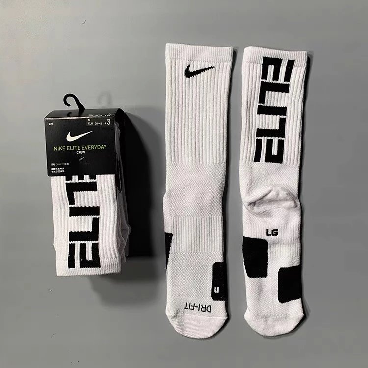 nike耐克篮球袜男高帮毛巾底精英袜夏季训练跑步运动袜cba中长筒 - 134757