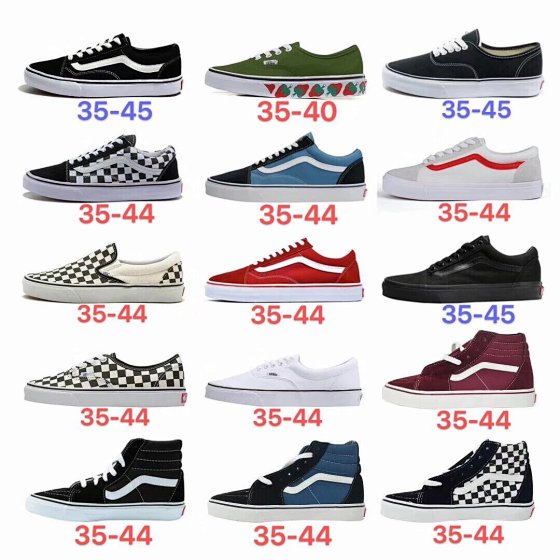 Vans Vance Low Top Black High Top Vans Navy High Top Canvas Shoes Skateboarding Shoes Couple Shoes