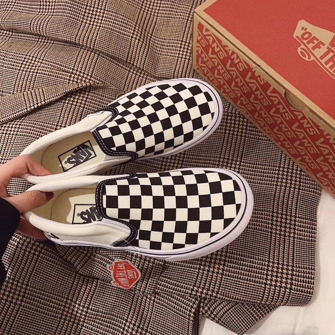 VANS Checkerboard Slip-On Canvas Shoes Unisex Classic Van