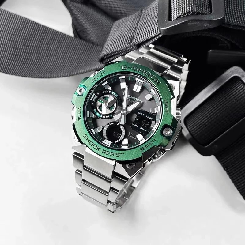 Silver Green Bezel Black Dial