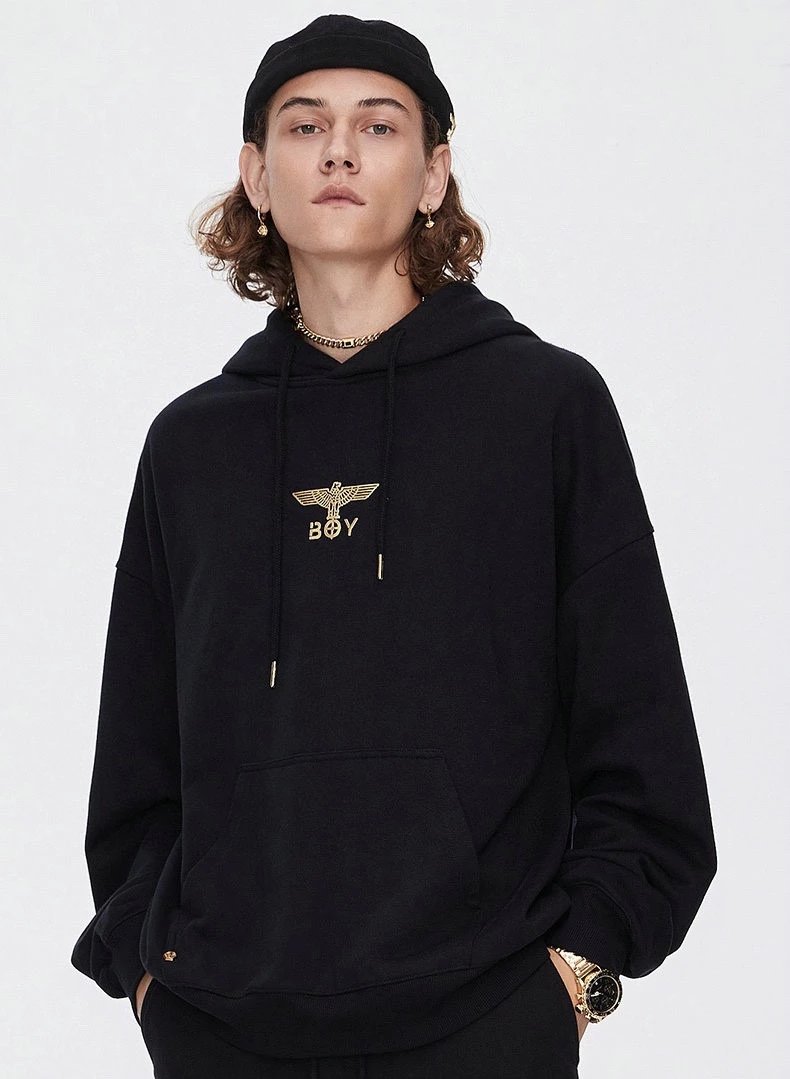 BOY Gold Embroidery Couple Hoodie