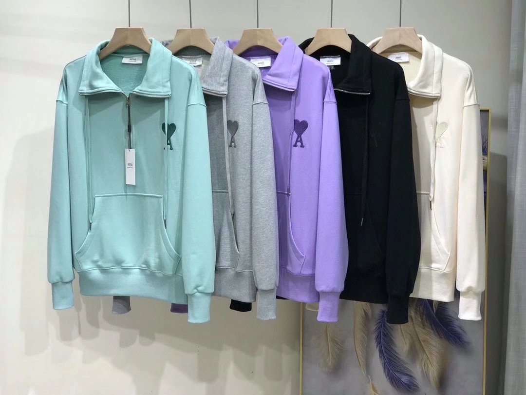 Embroidered Half-Zip Crewneck Hoodie