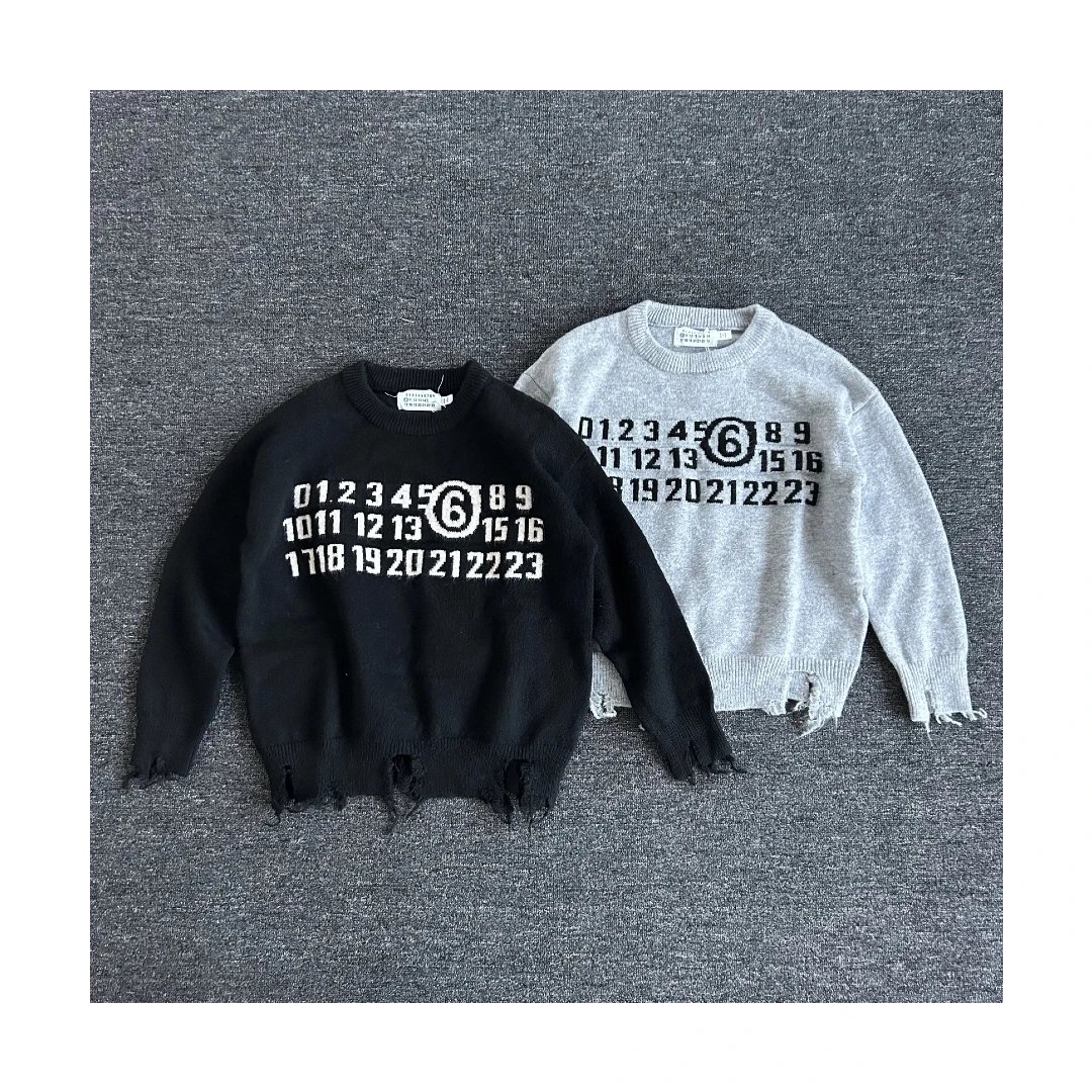 Cut code handling MJL mm6 style calendar letter logo knitwear sweater sweatshirt
