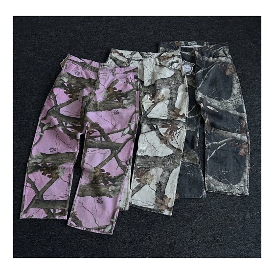 FW22 tri-color maple leaf branches high-waisted Wang Jiale same casual full print straight jeans pants