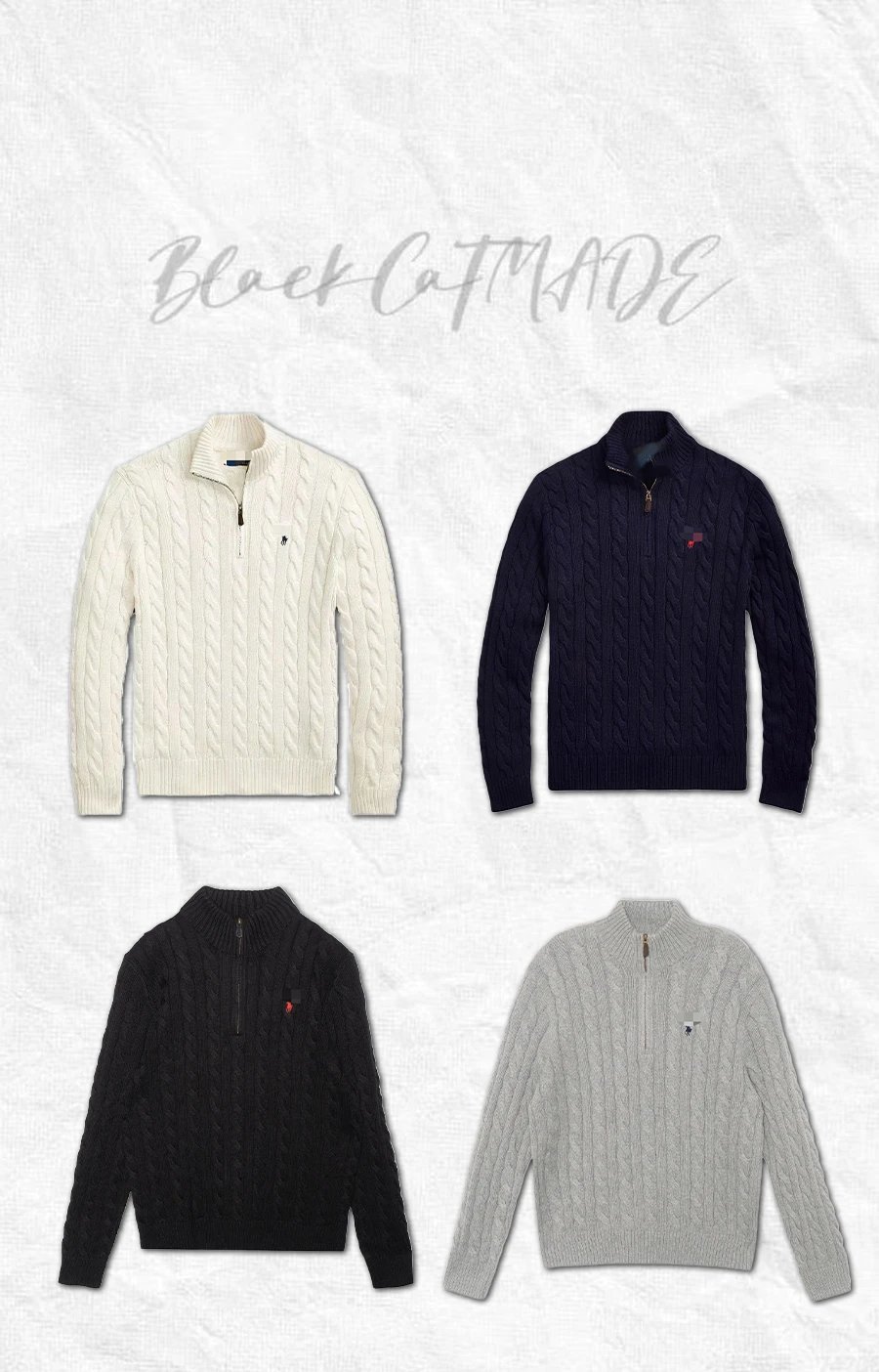 In stock/Self made Pony Half Zipper Twisted Flower Sweater/Same style by Chen Weiting/Can be worn as an interior in cold weather/Favorite Add to cart Don't miss it
