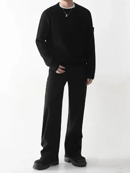 thumbnail for Black Cat Made Island Ghost Series FW25 Stand Up Neck Rolled Ribbed Casual Pullover Comfortable Long Sleeve Knit 12.23Shipped on 12.23