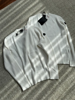 thumbnail for Black Cat MADE 26 Autumn/Winter Muffled Waffle Knit Sweater Premium Cream White