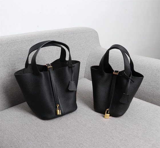 Upgraded Version Original Single Item Hermès Women's Bag Picotin 18/22 Bucket Bag in Caramel, Handbag Tote, Hermès Elephant Gray with Gold/Silver Hardware, Clemence Leather Picotin Bag, Birkin Epsom Leather Bag