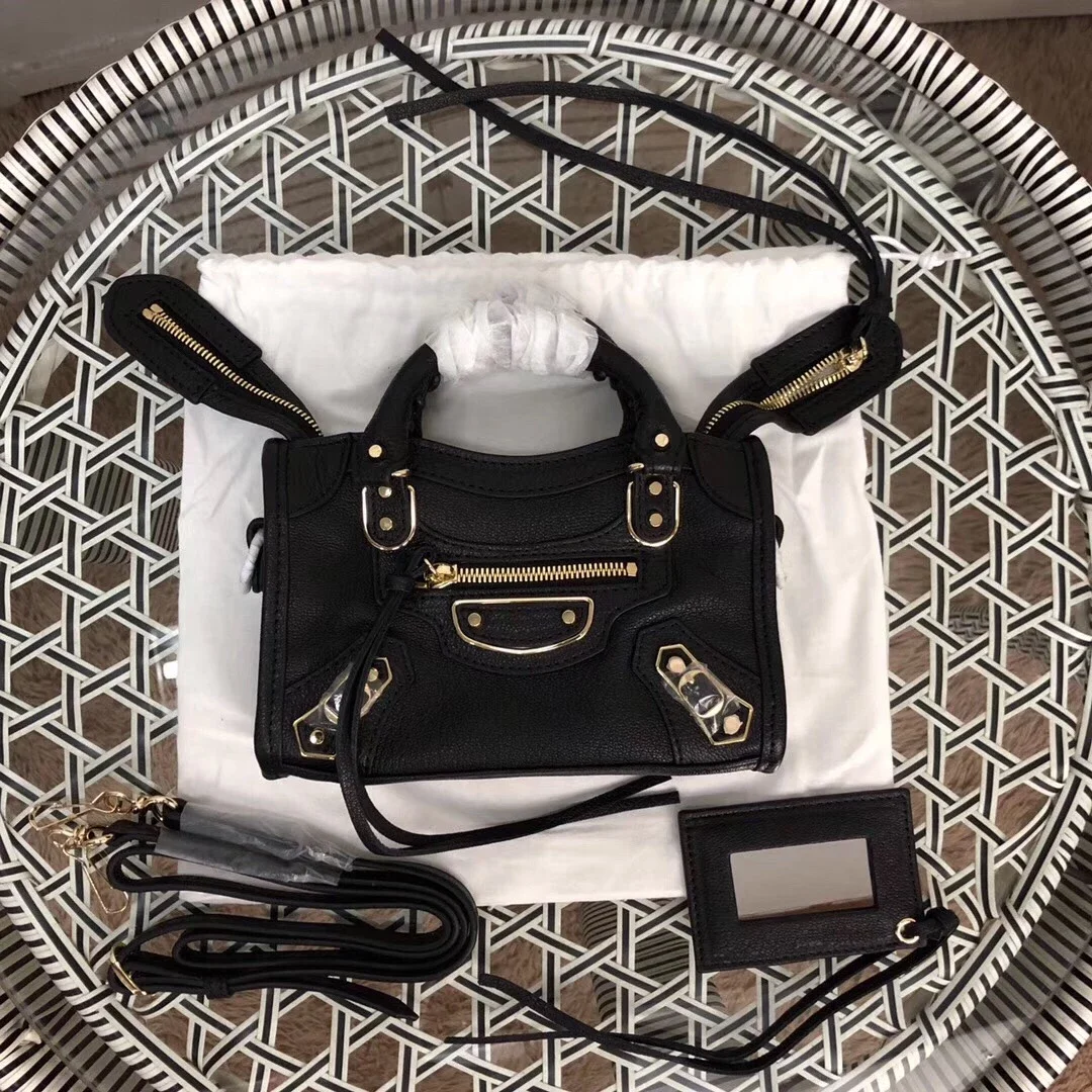 Balenciaga 巴黎世家女包mini City小羊皮机车包手提单肩斜挎包巴黎世家山羊皮机车包女包迷你小包顶级原单