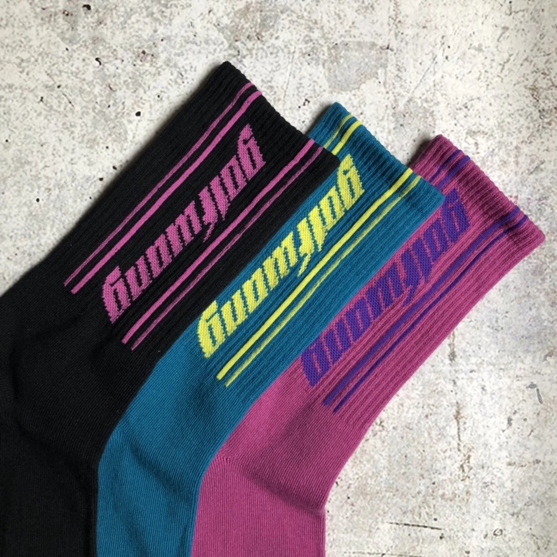 Design GOLF Wang Socks Teal with Lime Stripe Socks - 3