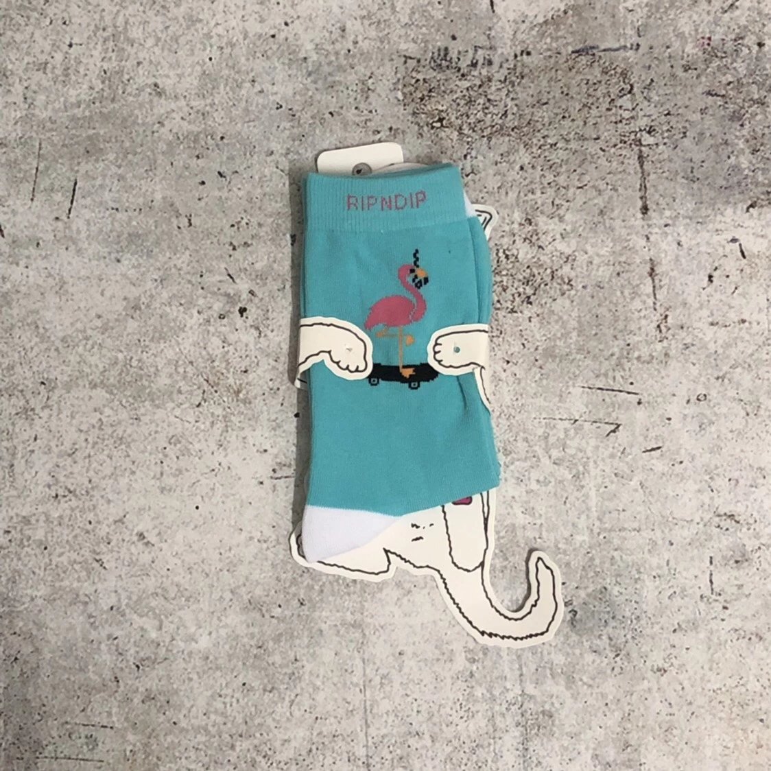 Design RIPNDIP Flamingo Skate Socks Turquoise Socks - 6