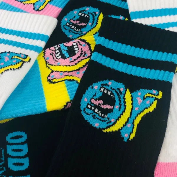 Design Odd Future Socks Black Teal Yellow Crew Socks - 11