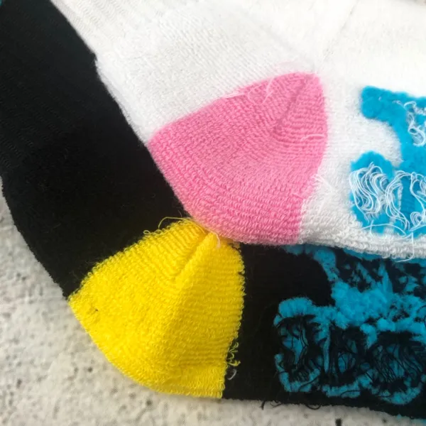 Design Odd Future Socks Black Teal Yellow Crew Socks - 8