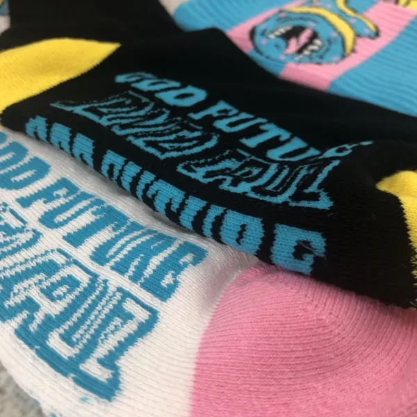 Design Odd Future Socks Black Teal Yellow Crew Socks - 10