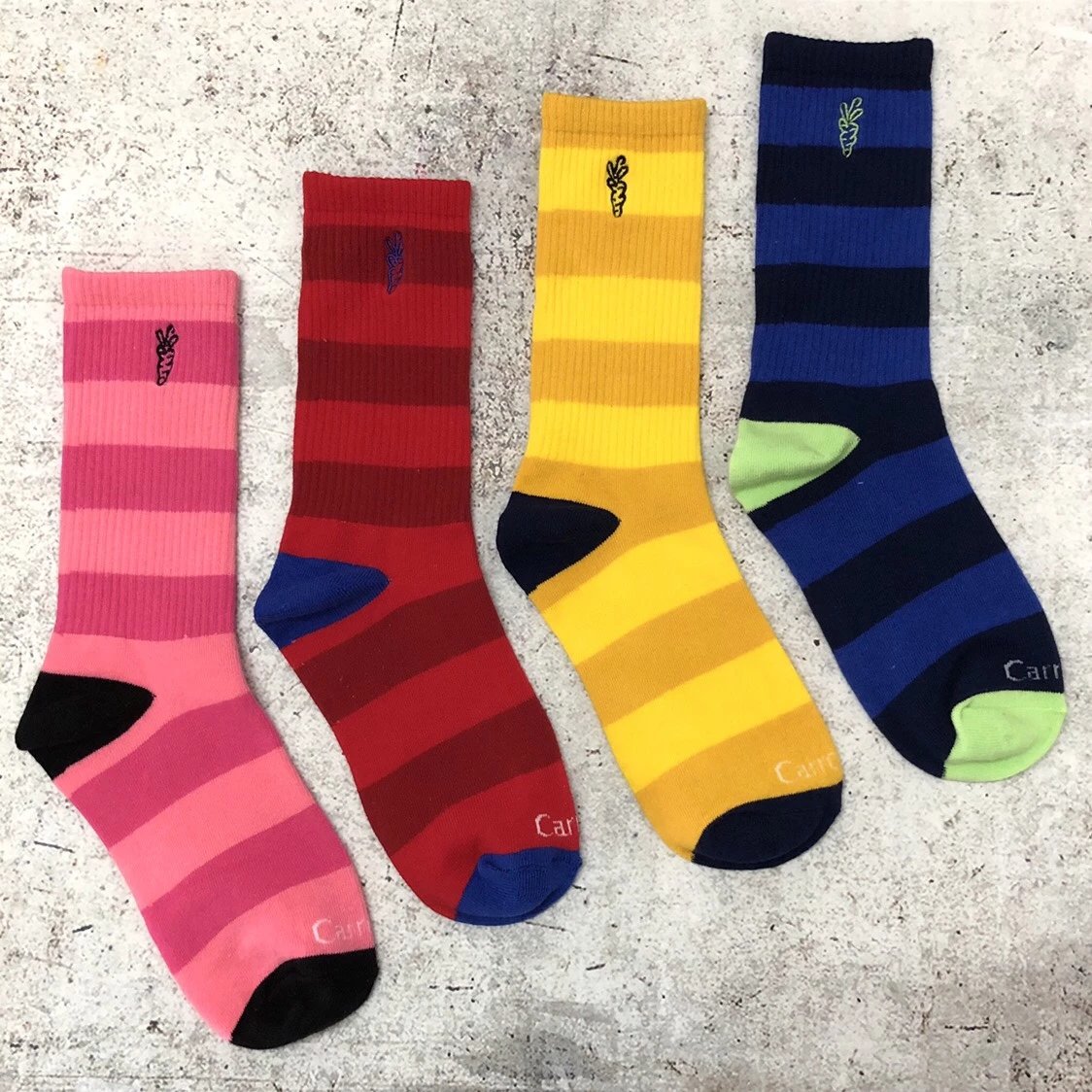 Design Carrots Striped Pink Socks - 3