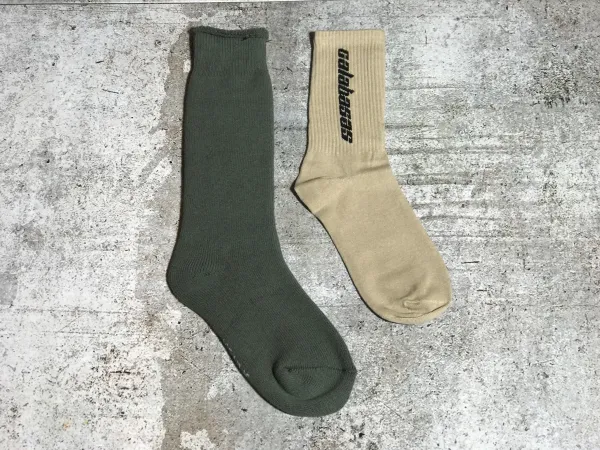 Design Basic Crew Socks in Gray, Peach, and Beige - 14