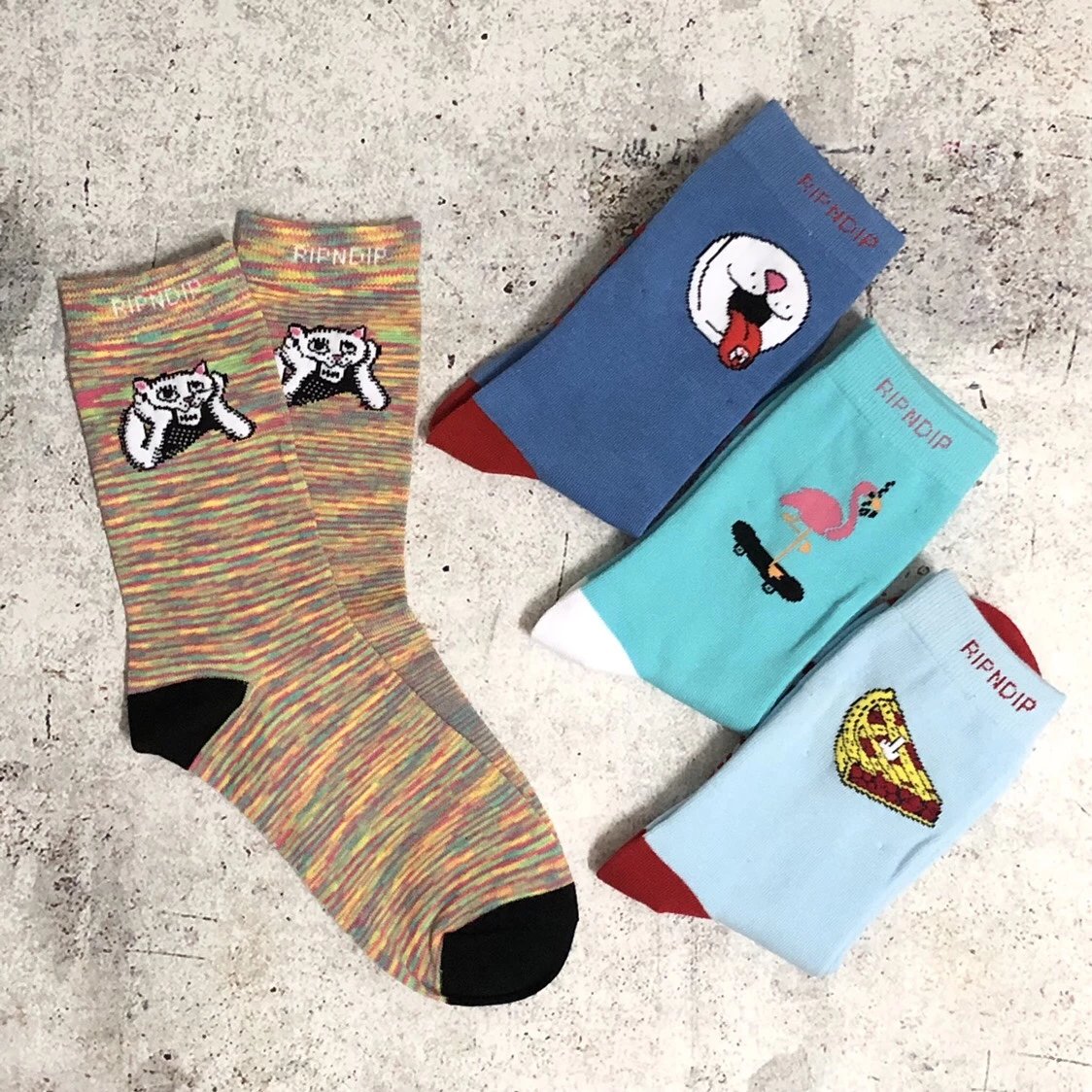 Design RIPNDIP Flamingo Skate Socks Turquoise Socks - 2