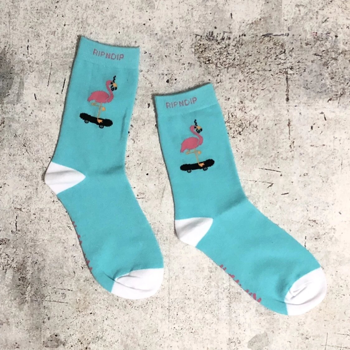 Design RIPNDIP Flamingo Skate Socks Turquoise Socks - 9