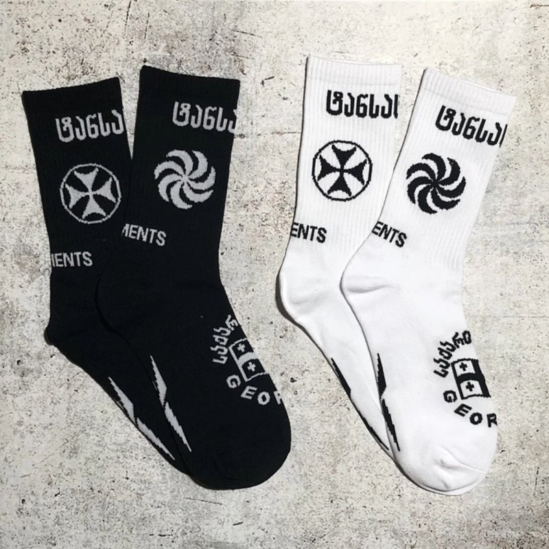 1;1 Vetements Towel Socks 19ss 太阳黑白