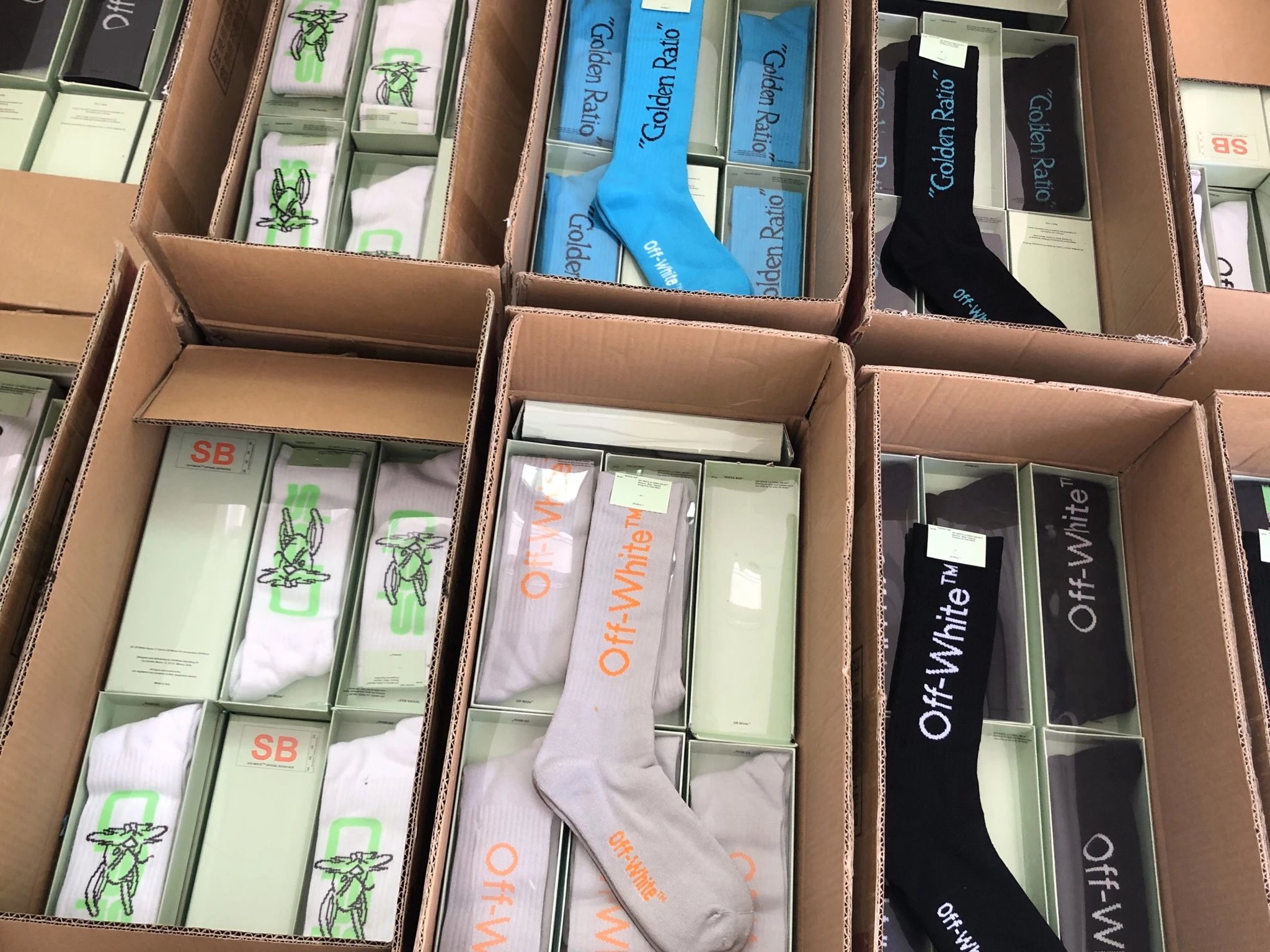 Off-White Diagonal Stripe Logo Socks White - 3