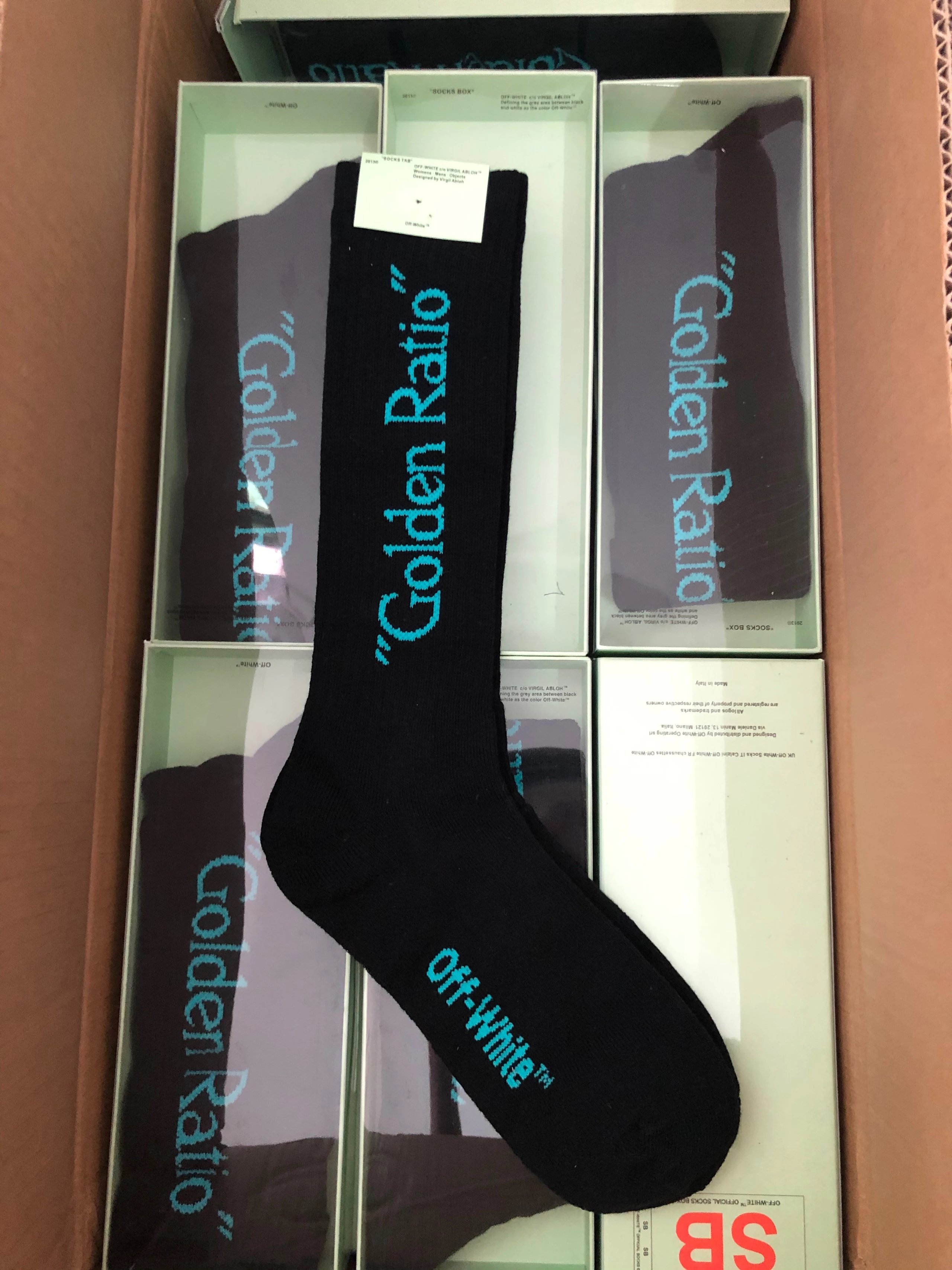 Off-White Diagonal Stripe Logo Socks White - 9