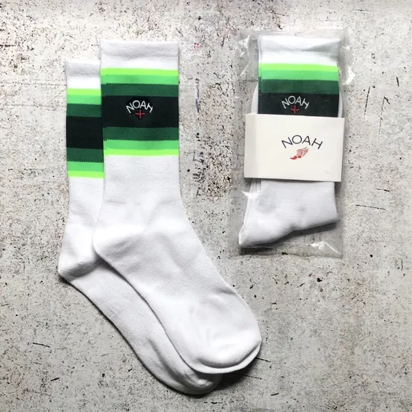 NOAH Stripe Logo Socks White / Yellow / Orange / Burgundy Socks - 5