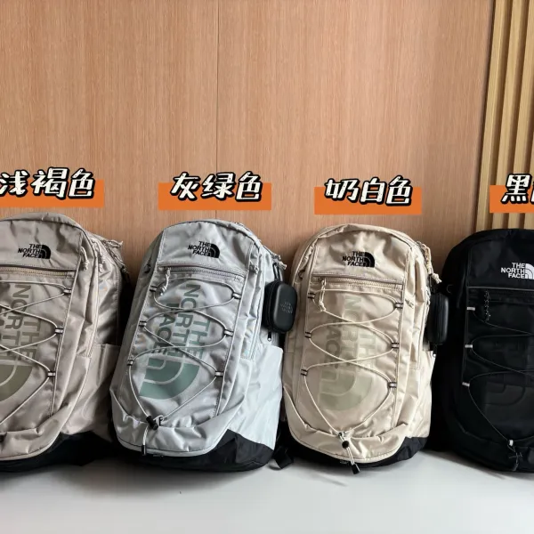 The North Face Borealis Backpack in Light Tan, Gray-Green, Cream White, and Black - 1