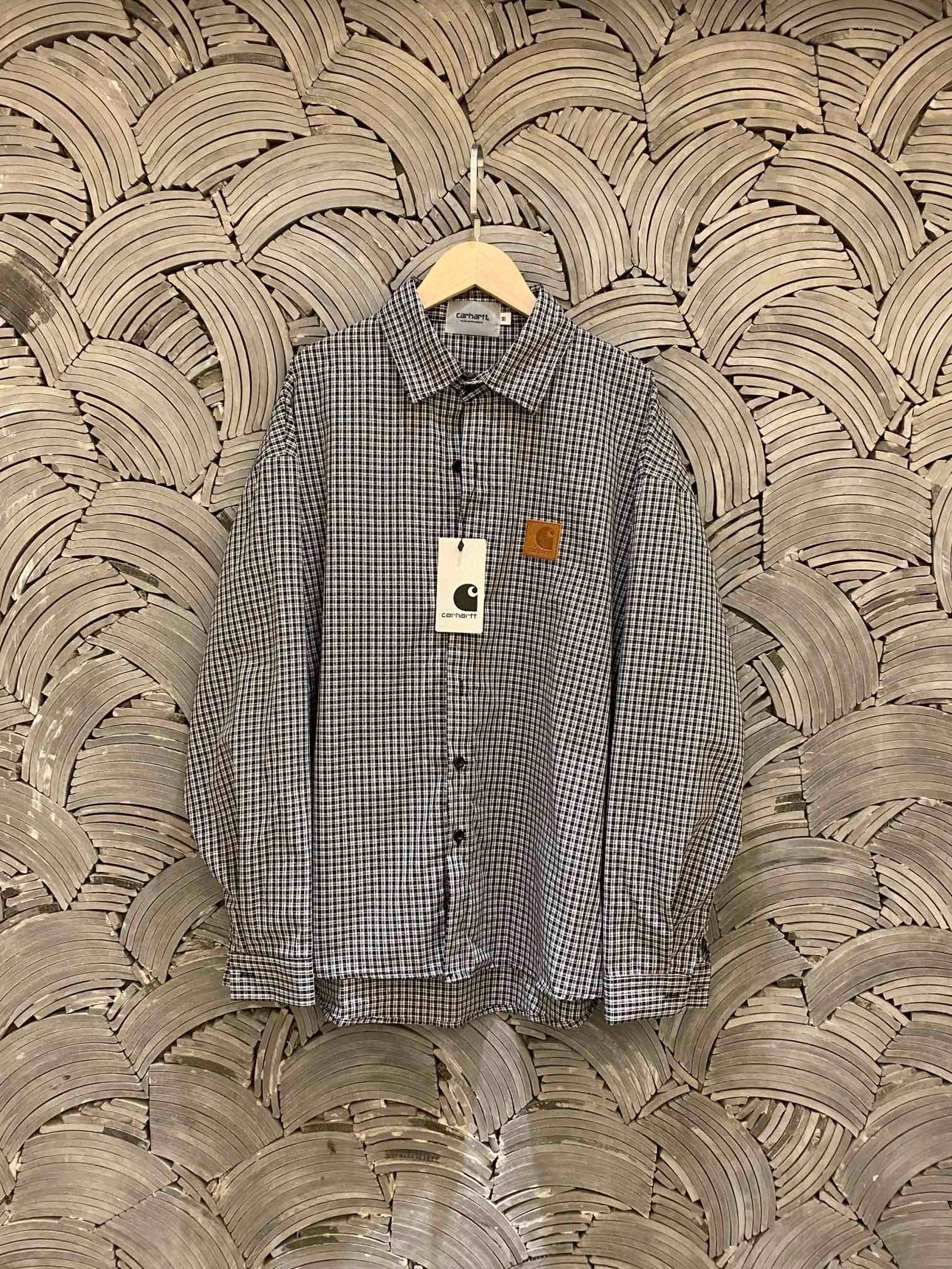 Linen Plaid Patchwork Button-Up Shirt