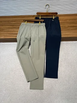 thumbnail for LOEW 25FW Pre-Fall New Three-Dimensional Vertical Stripe Drawstring Slacks, Men's Metal Logo Pendant Fashion Versatile Straight Casual Pants! Trading companies have few channels, leading the official website for sale!