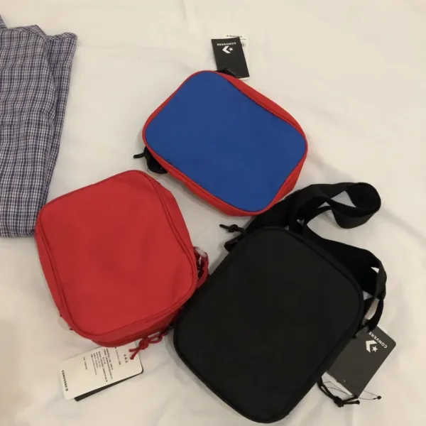 M.P Studios Checkered Shirt Navy Blue and White + Converse All Star Crossbody Bag Black - 6