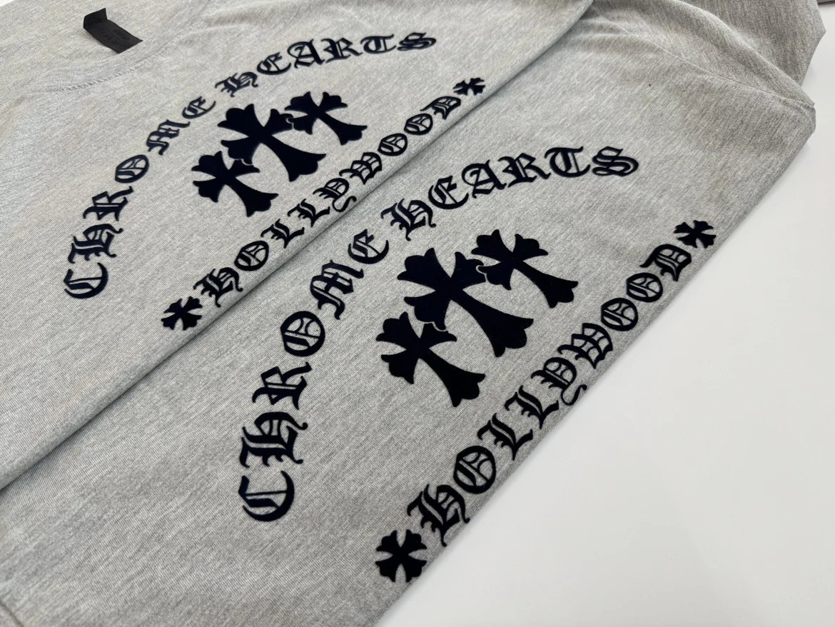 Chrome Hearts Hollywood Cross Long Sleeve T-Shirt Black and Gray - 10