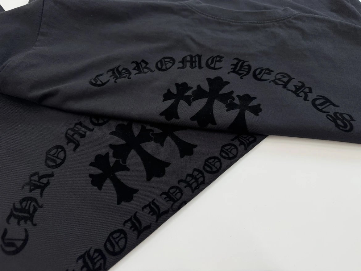 Chrome Hearts Hollywood Cross Long Sleeve T-Shirt Black and Gray - 16