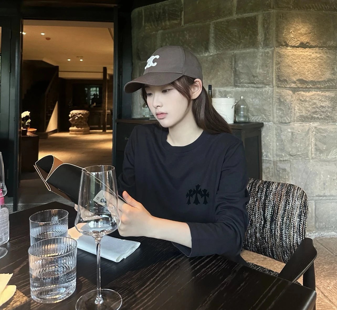 Chrome Hearts Hollywood Cross Long Sleeve T-Shirt Black and Gray - 28