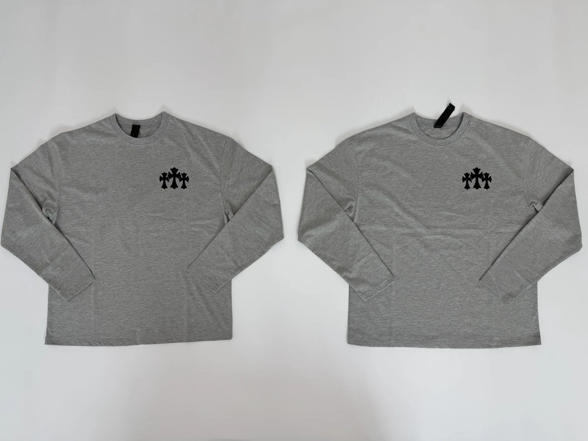 Chrome Hearts Hollywood Cross Long Sleeve T-Shirt Black and Gray - 5