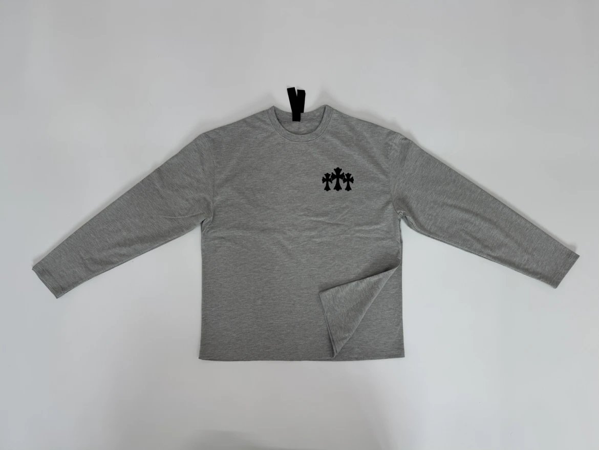 Chrome Hearts Hollywood Cross Long Sleeve T-Shirt Black and Gray - 7