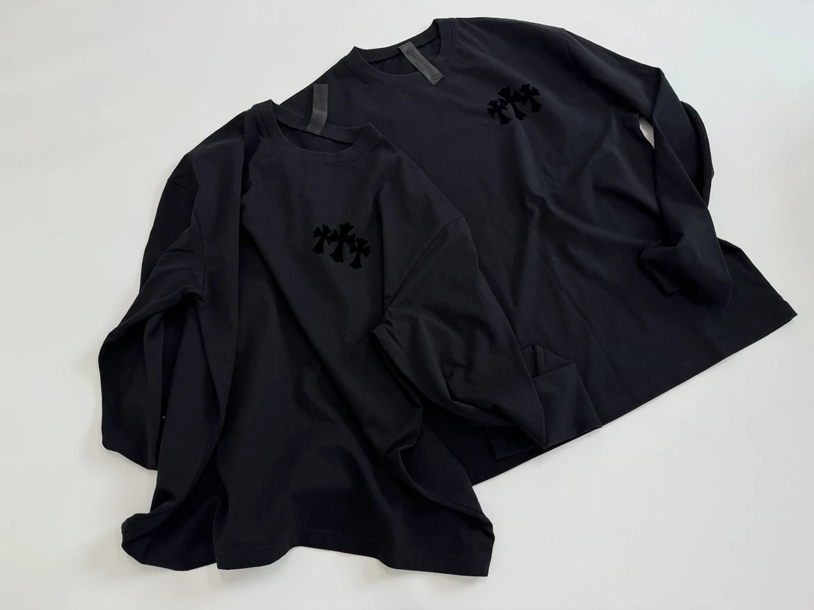 Chrome Hearts Hollywood Cross Long Sleeve T-Shirt Black and Gray - 19