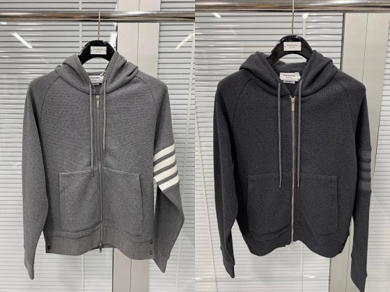 【 Two tone spot shipment 】 TB four bar waffle zipper hoodie 600g heavy-duty fabric simple standard version
