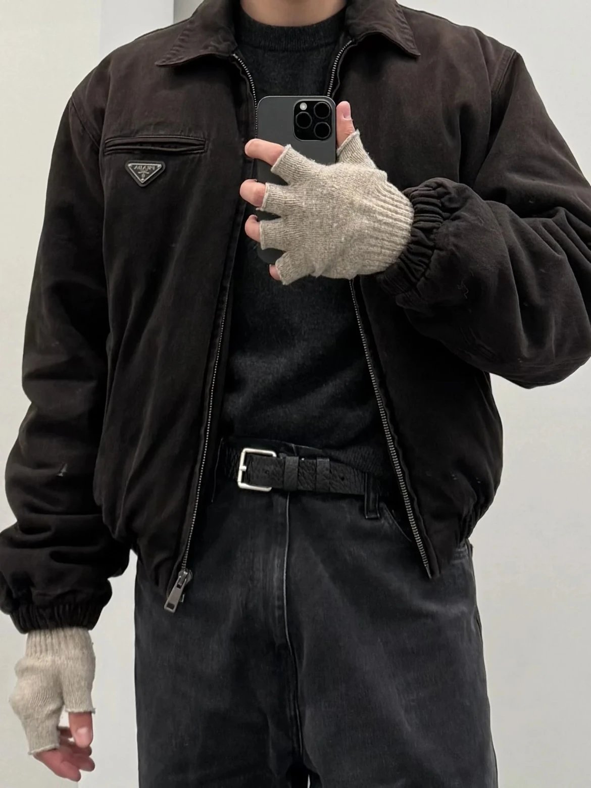 【现货秒发】HH/原厂三角牌 Prada 24FW J97 水洗做旧 工装棉服 一件过冬
