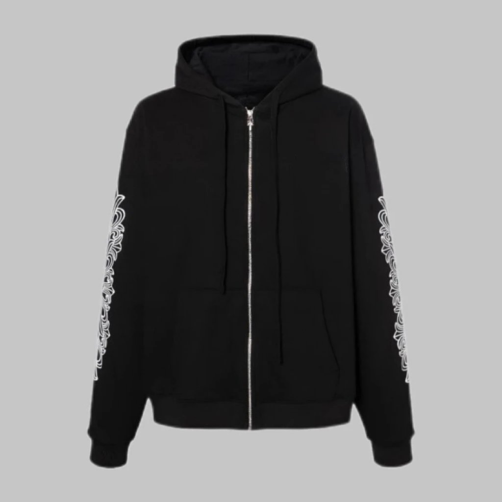 CH Horsehoe Print Zip-up Hoodie
