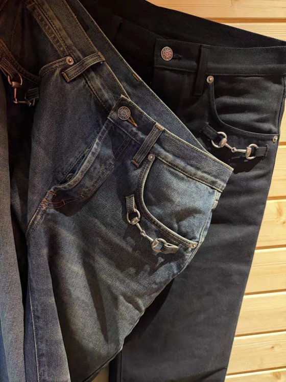 Ready to Ship: Gucci by Demna 26SS Latest Design Language Horsebit Straight Leg Washed Vintage Jeans