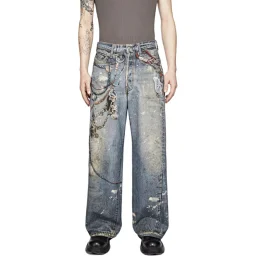 thumbnail for [Please be sure to read the pre-purchase instructions] Acne 3D Digital Print Printed Jeans Baggy Baggy Pants King of '24