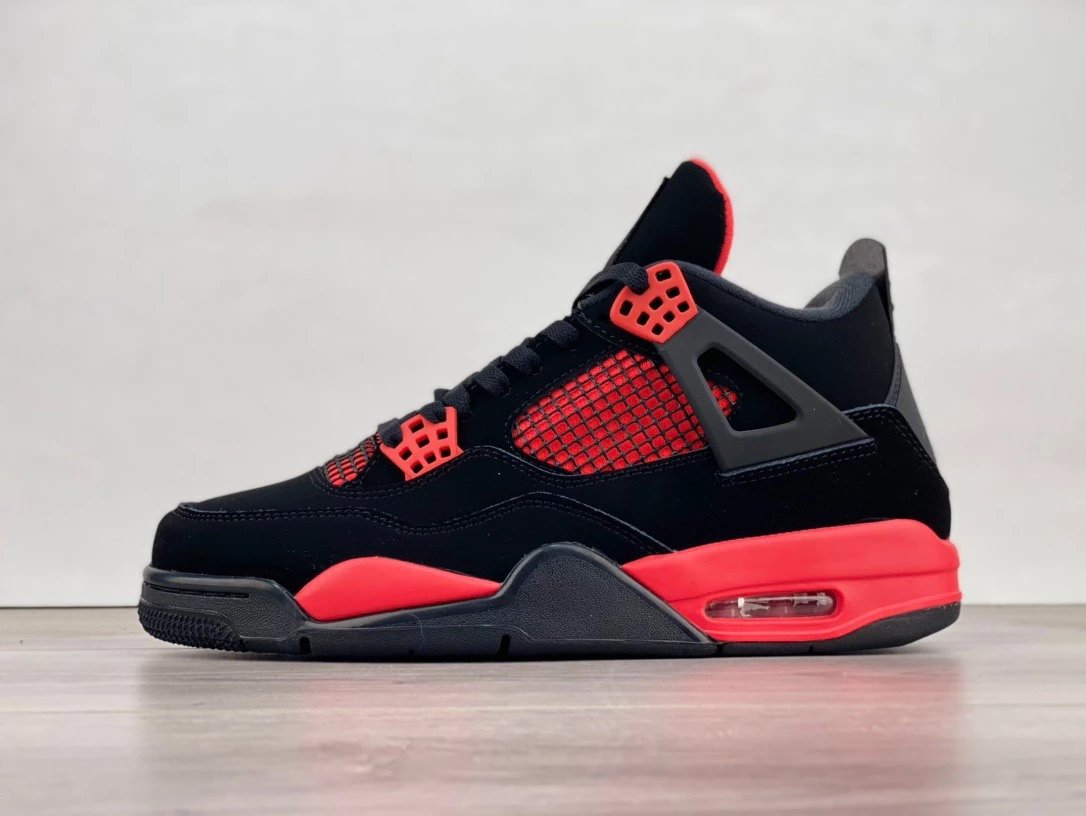 Air Jord*n 4 AJ4 Black Red Thor Joe 4 Thunder Basketball Shoes CT8527