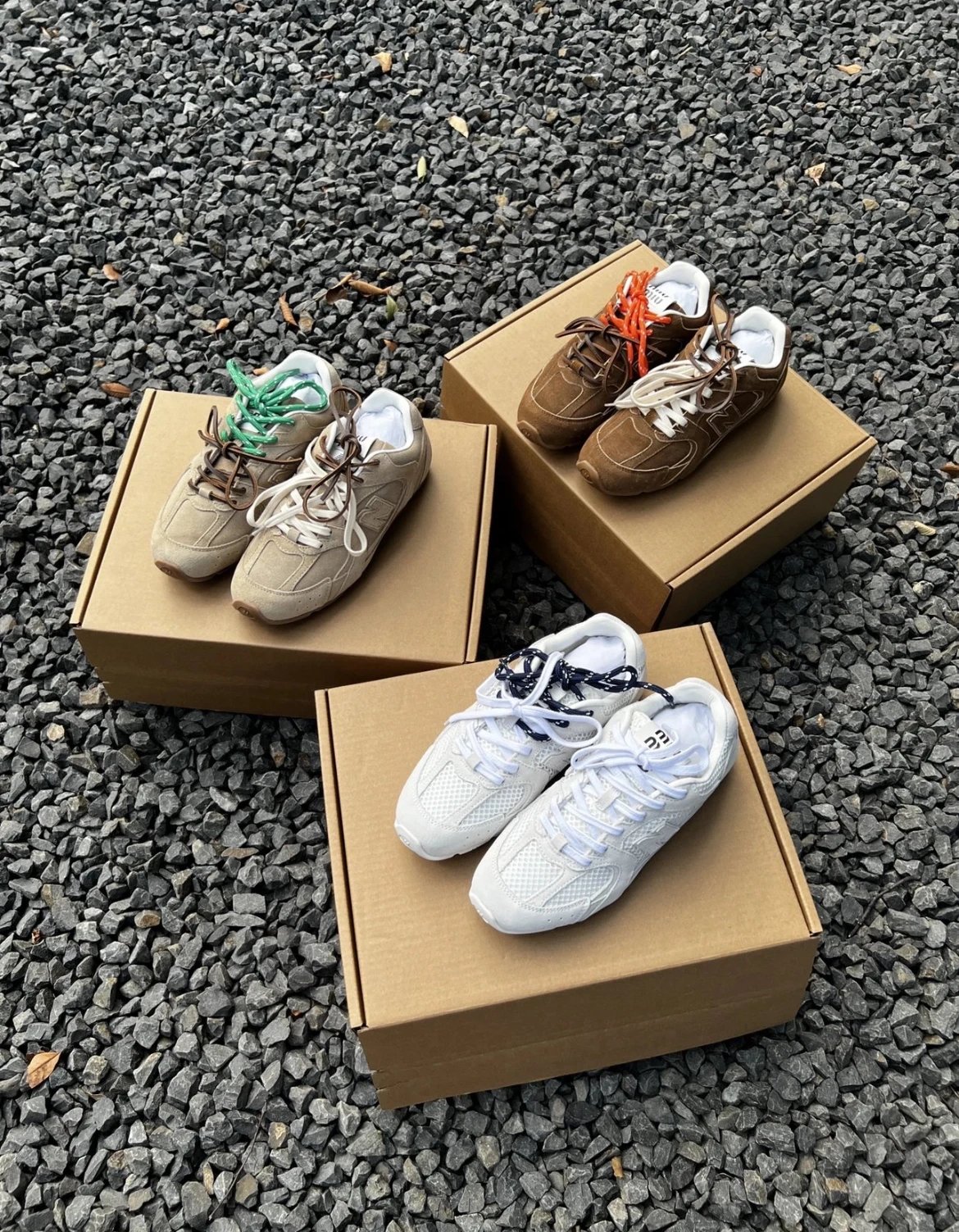 Pure Original Factory Cash MIU MIU N^B 530 SL Tanabata Series Pigskin+ Mesh Patchwork Low Top Casual Shoes for Men and Women