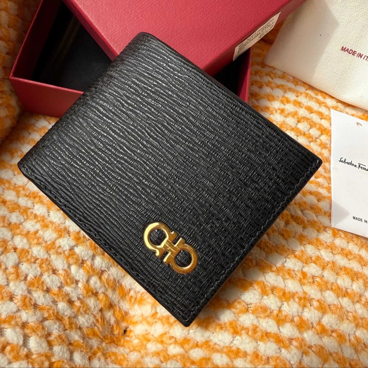 Salvatore Ferragamo Wallets & Card Holders Gancini textured bifold wallet product image