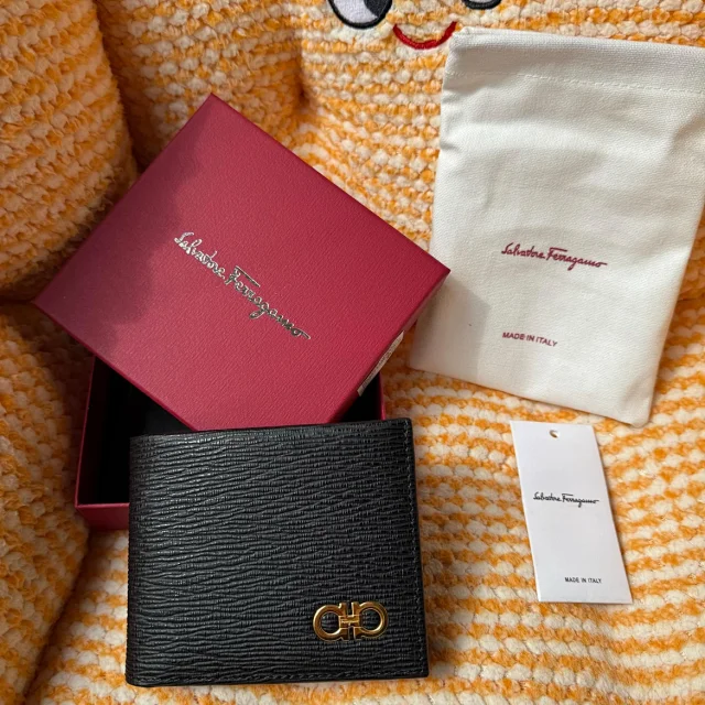 Salvatore Ferragamo Wallets & Card Holders Gancini textured bifold wallet product detail image 4