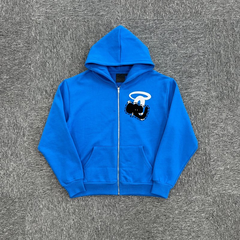 cny   S-World SYNA-VOID-ZIP-HOOD-BLUE 胸前S印花 拉链衫 蓝色 SY-58