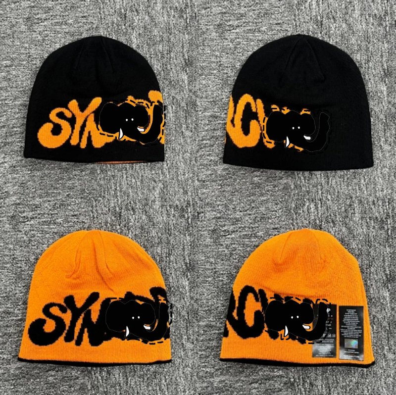 cny  SYACC024-HLWN-SYNA-REV-BEANIE-BLK/ORG-0S 万圣节 橘色羊毛双面无缝冷帽 SY-67